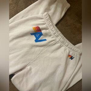 Aviator Nation Logo Sweatpants - Dove Size M